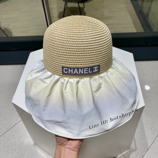 CHANEL專門店新款香奈兒漸變色草帽拼接高度防紫外線 mmyj3387